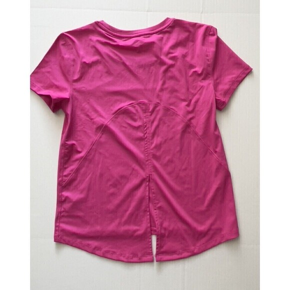 Spyder Active Women's Small Short Sleeve Stretch Pink Athletic TShirt Split Back - Picture 2 of 5